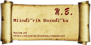 Mlinárik Bozsóka névjegykártya
